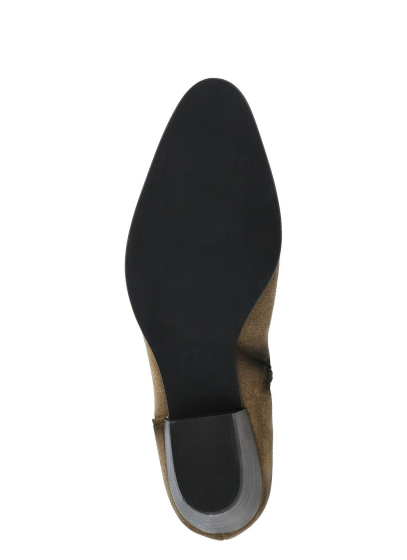 Ash Brown Fame Arrow-Toe Suede Boots