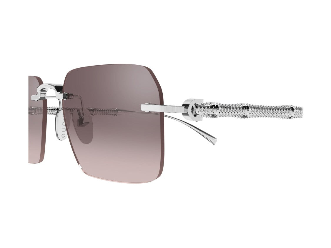 Gucci Silver Gg2154s Gradient Textured Rimless Sunglasses