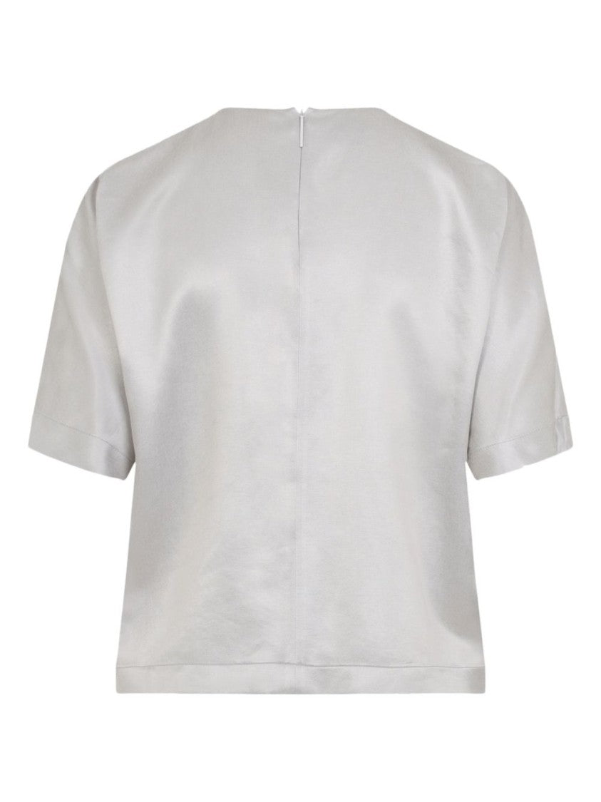 Giorgio Armani Ash Grey Shirt With Discreet Rear Zip Fastening