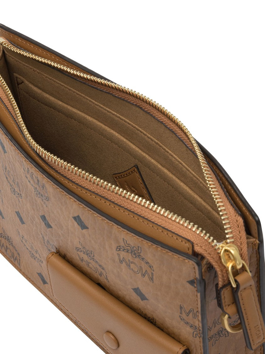 Mcm Rectangular Crossbody Bag With Logo Print