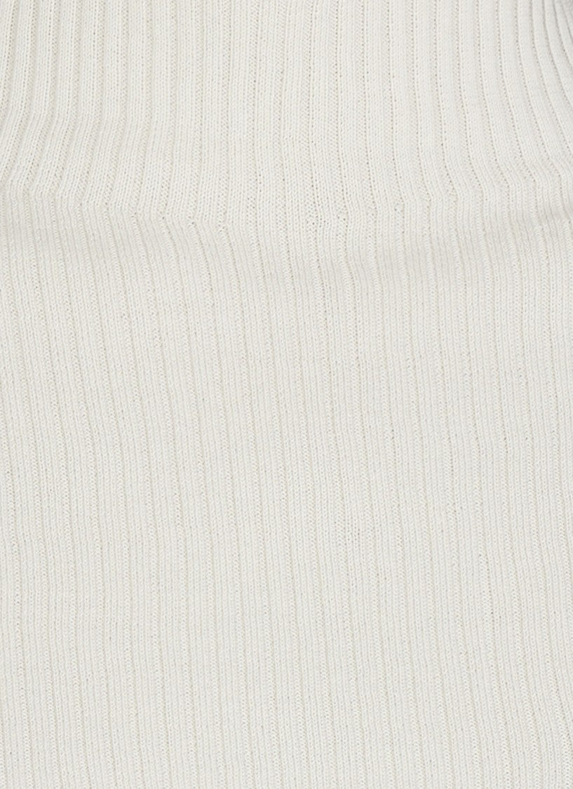 Antonelli High Neck Sleeveless Ivory Cotton Top