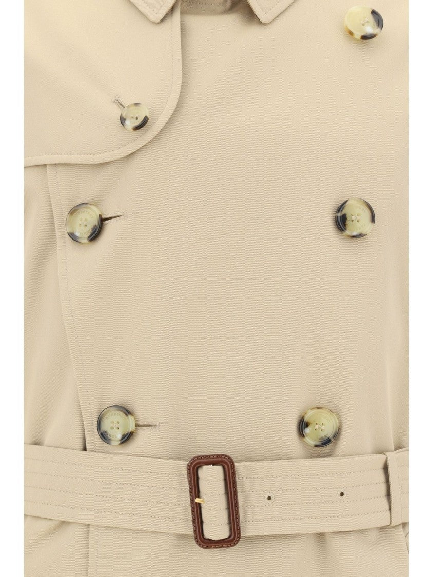 Burberry Double-Breasted Trench Coat With Structured Collar