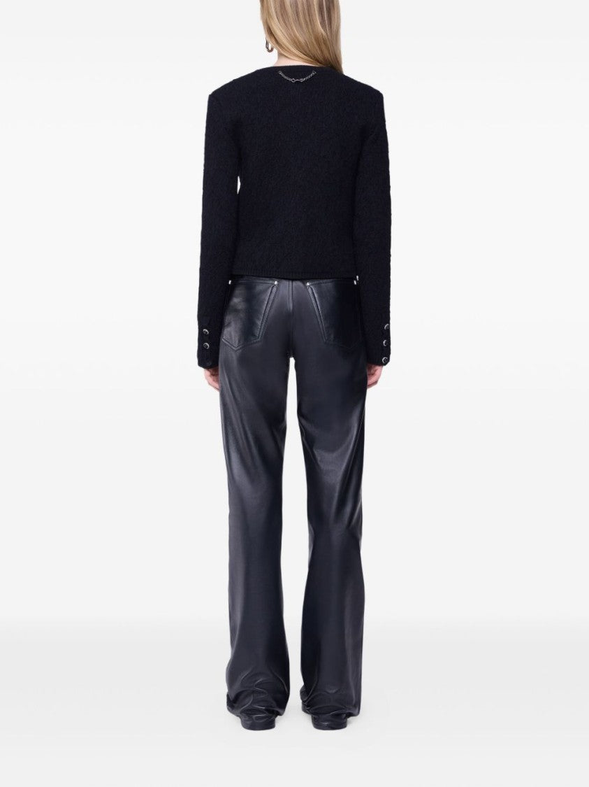 Rabanne Flared Nappa Leather Trousers With High Waist