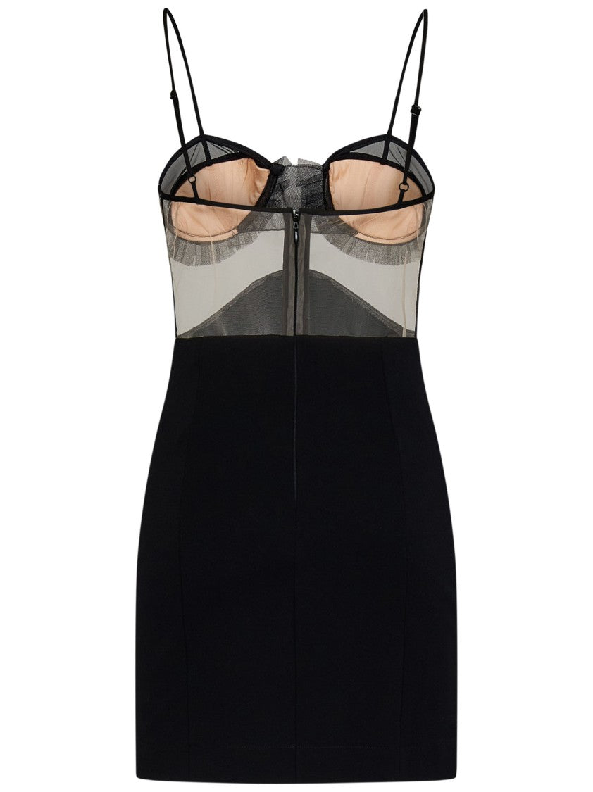 Nensi Dojaka Black Stretch Viscose Jersey Minidress