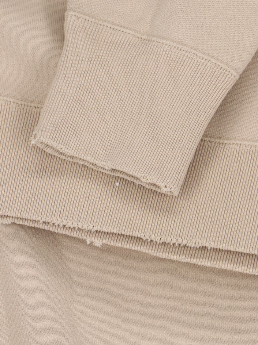 Maison Margiela Graffiti-Embellished Crewnet Sweatshirt With Distressed Finish