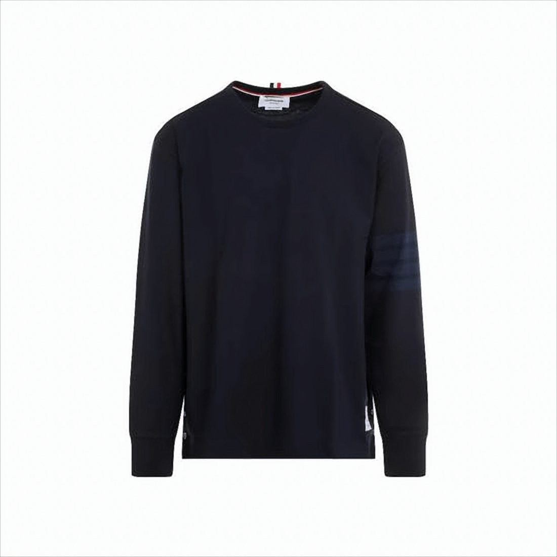 Thom Browne Black Long-Sleeve T-Shirt With Subtle Stripe Detail