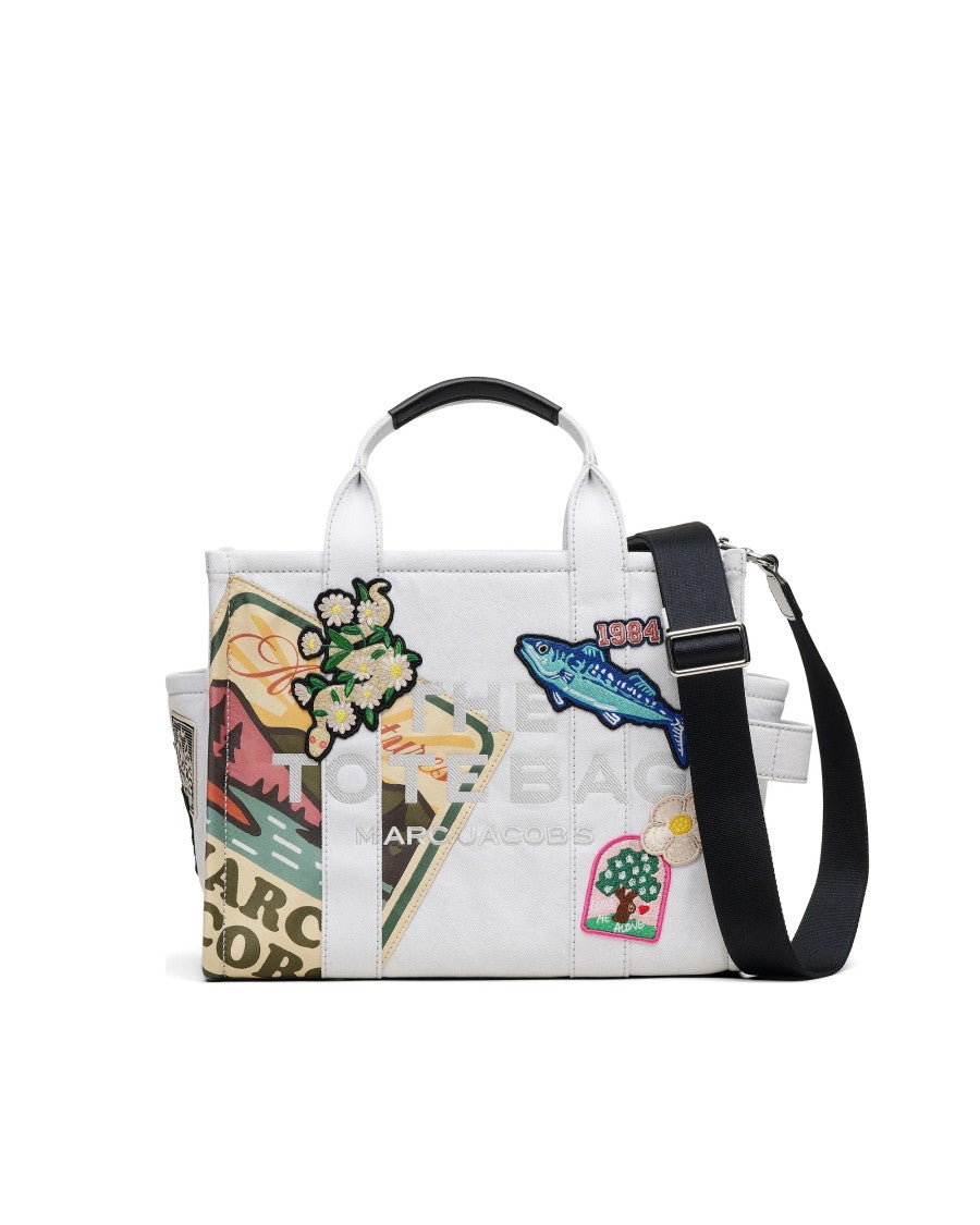 Marc Jacobs Patchwork Denim Tote Bag With Adjustable Strap
