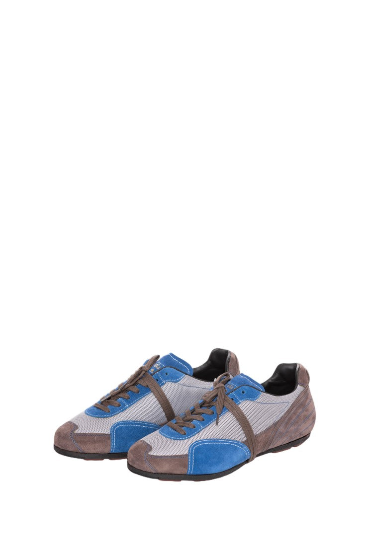 Pantofola D'oro Blue Mesh Suede Hand-Stitched Rubber Shoes