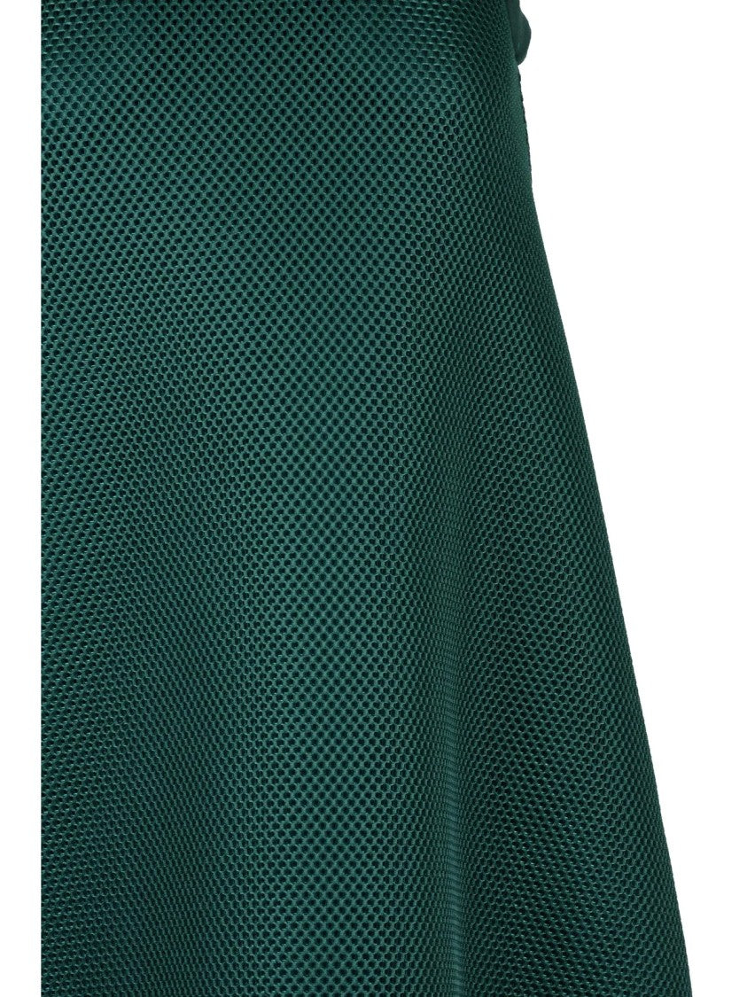 Max Mara Flared Sleeveless Dress With Textured Mesh Pattern