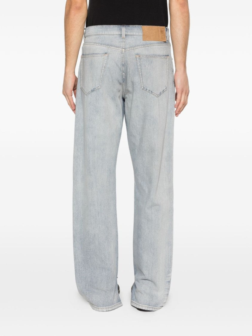 Mm6 By Maison Margiela Light Blue Distressed Jeans