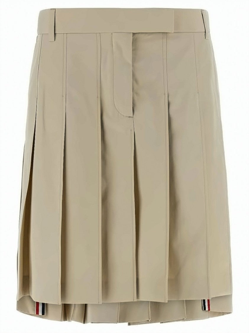 Thom Browne Structured Pleated Cotton Skirt