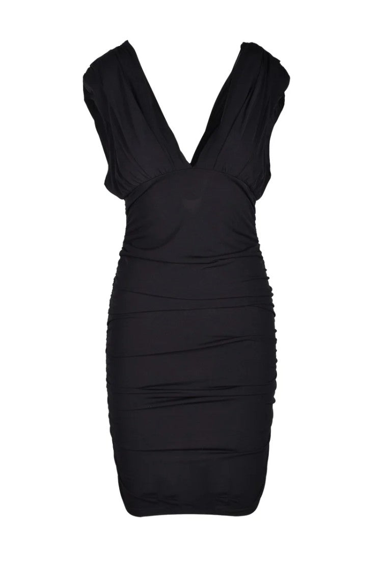 Pinko Deep V-Neck Mini Dress
