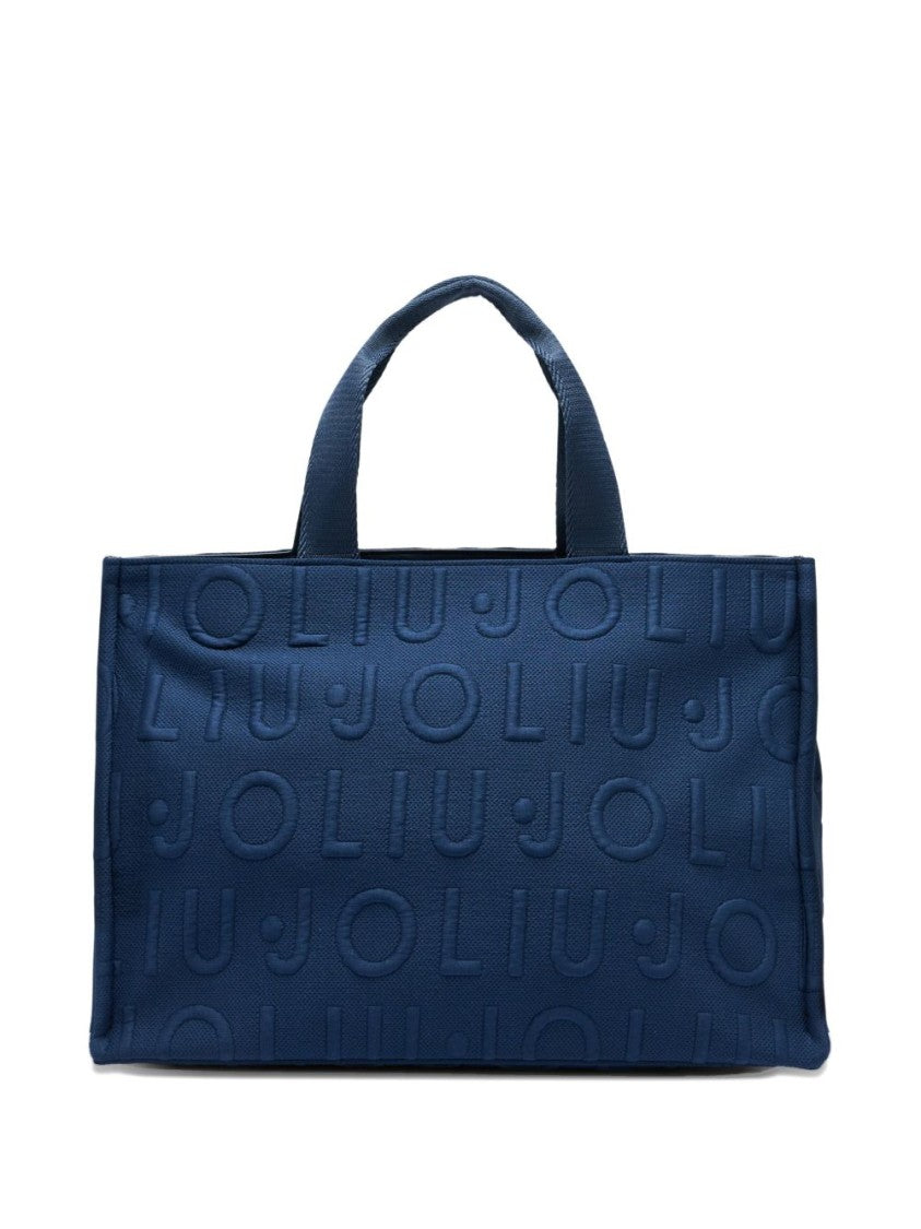 Liu Jo Textured Blue Handbag With Embossed Pattern