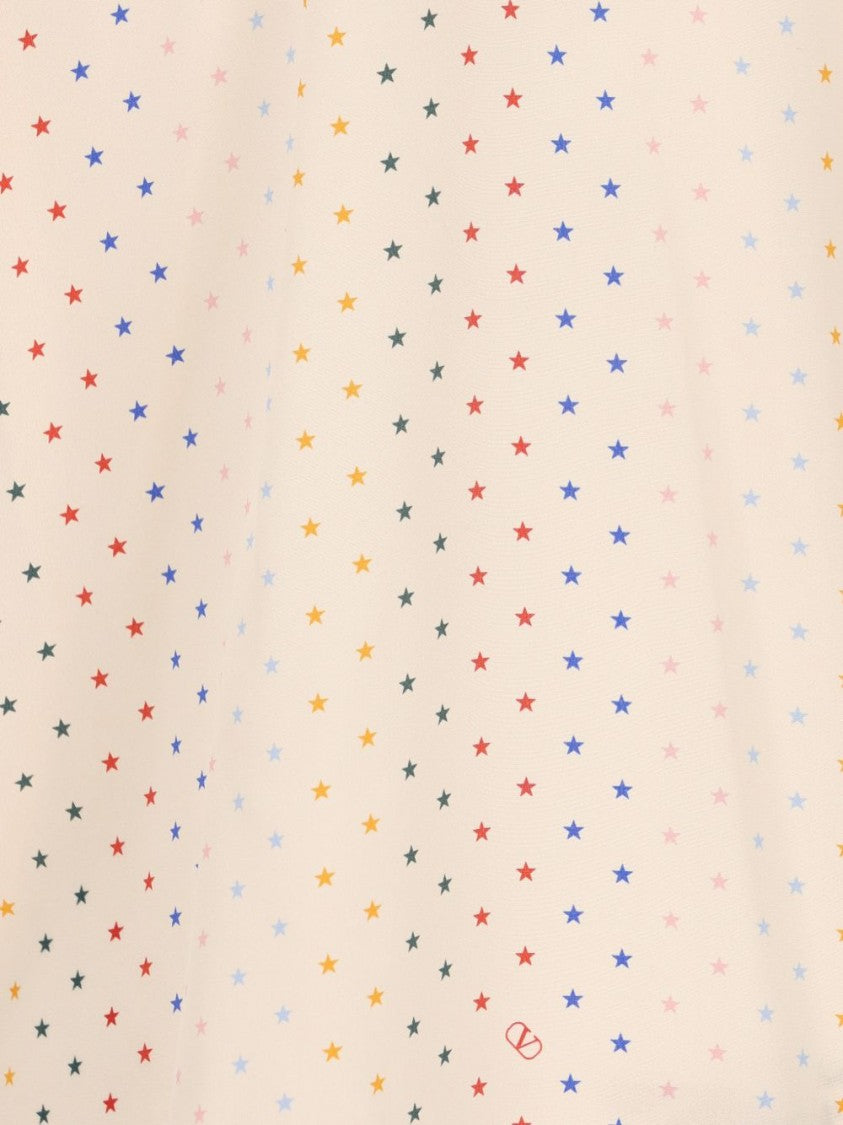 Valentino Garavani Star Printed Silk Stand Collar Shirt