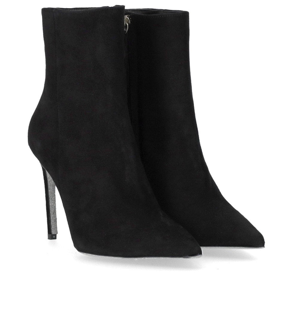 Ncub Mil Black Heeled Ankle Boot