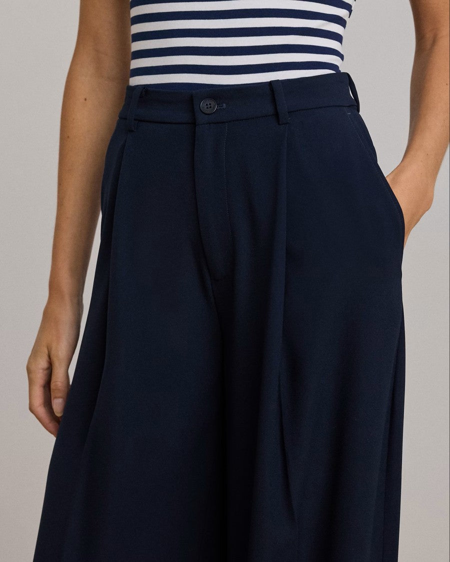 Lauren Ralph Lauren Navy Blue Kirahn Pleated Trousers