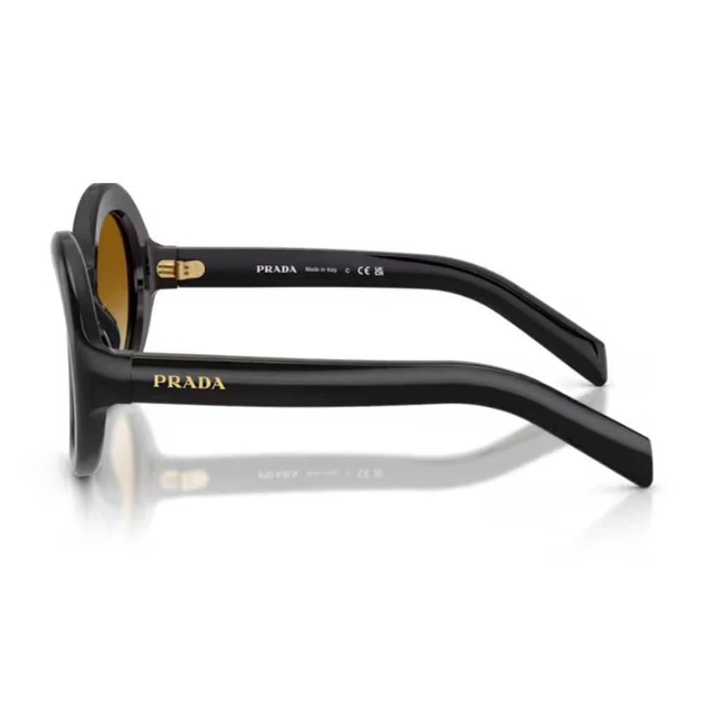 Prada Oversized Rectangular Frame Sunglasses In Glossy Black Acetate