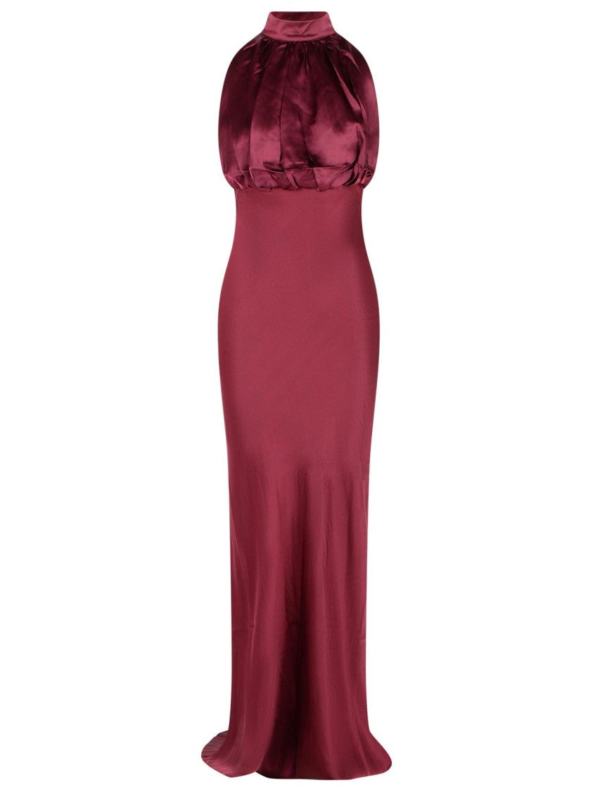 Rotate Kalina' Burgundy Silk Dress