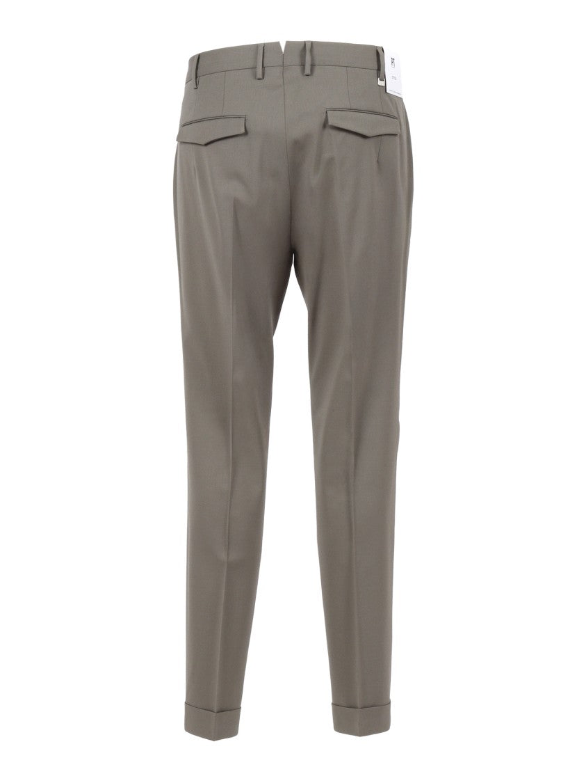 Pt01 Single Pleat Formal Trousers With Diagonal