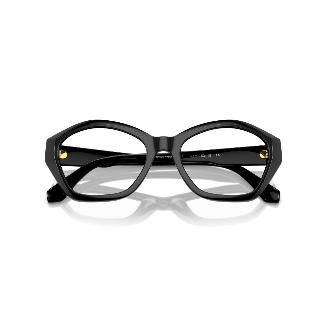 Michael Kors 0Mk4116u Geometric Black Eyeglasses With Gold Accents