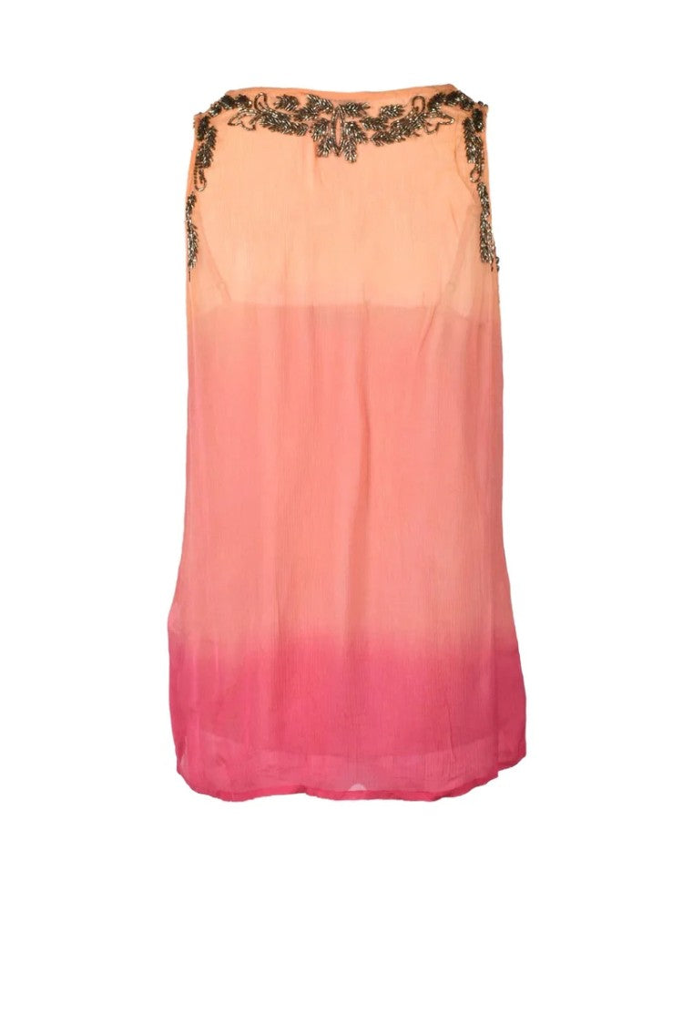 Twin-Set Orange/Pink Fluid Viscose Top