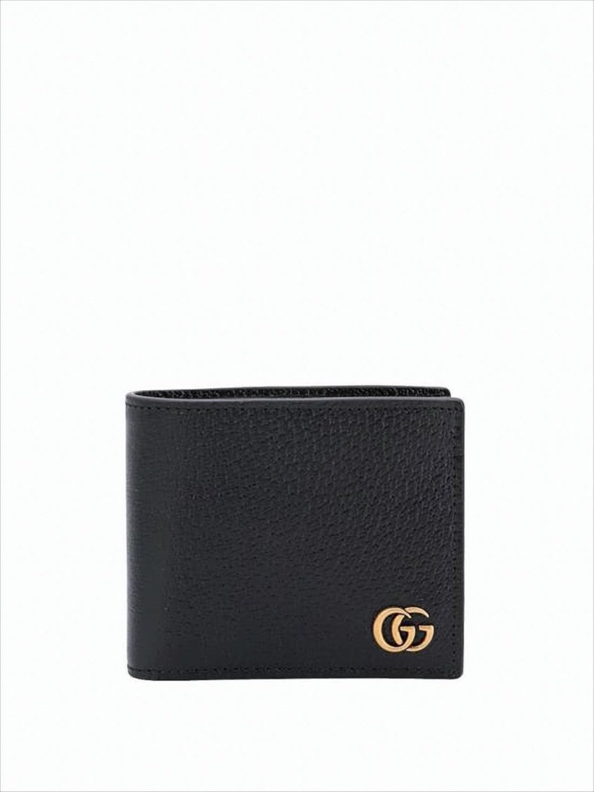 Gucci Textured Leather Bifold Wallet With Gold-Tone Logo
