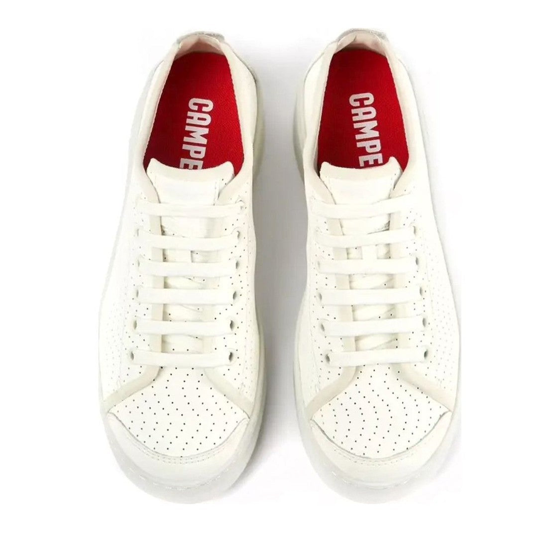 Camper Strobel White Perforated Leather Sneakers