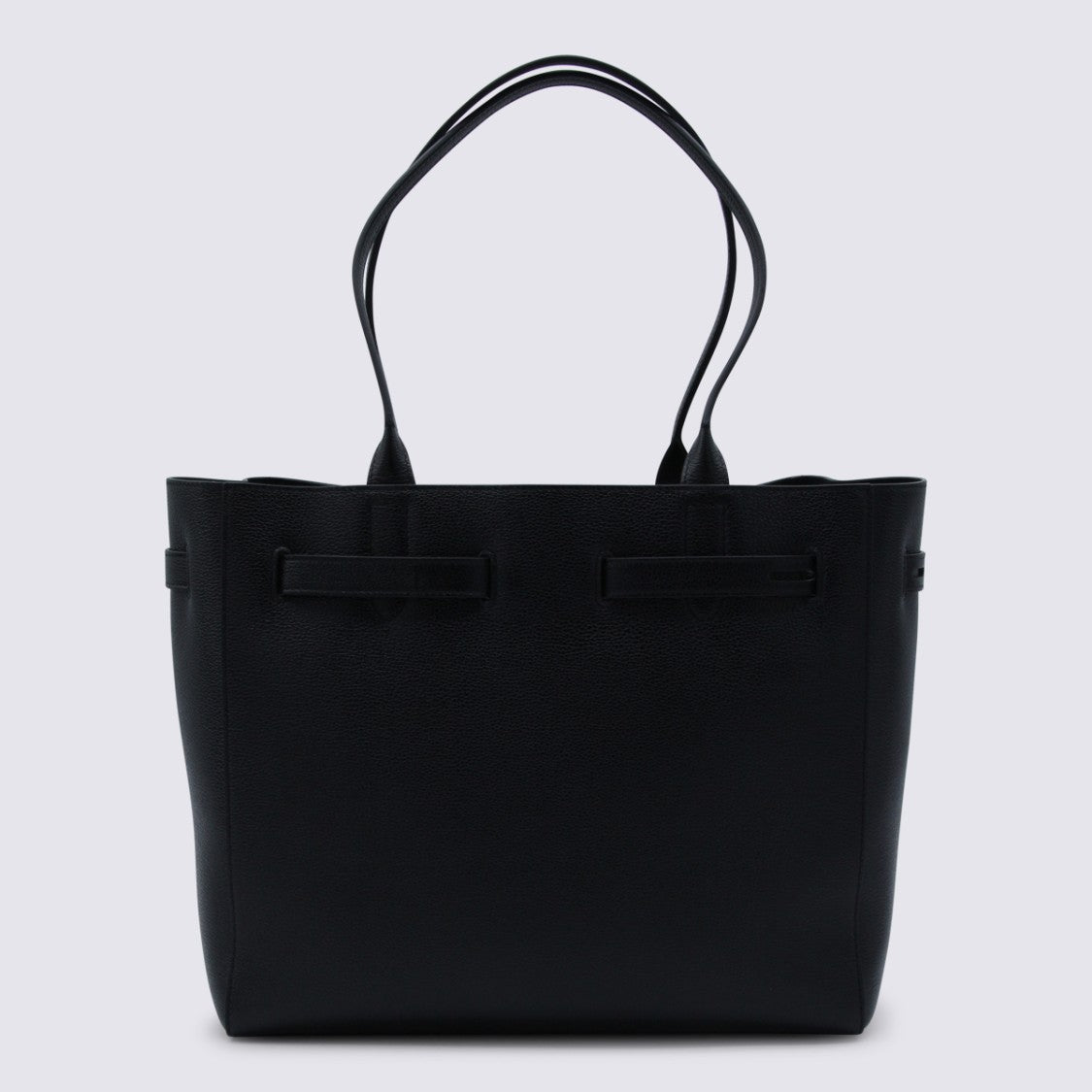 Tom Ford Structured Black Tote Bag With Gold-Tone Buckle Detail
