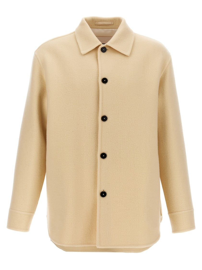 Jil Sander Tailored Wool Coat With Button Closure