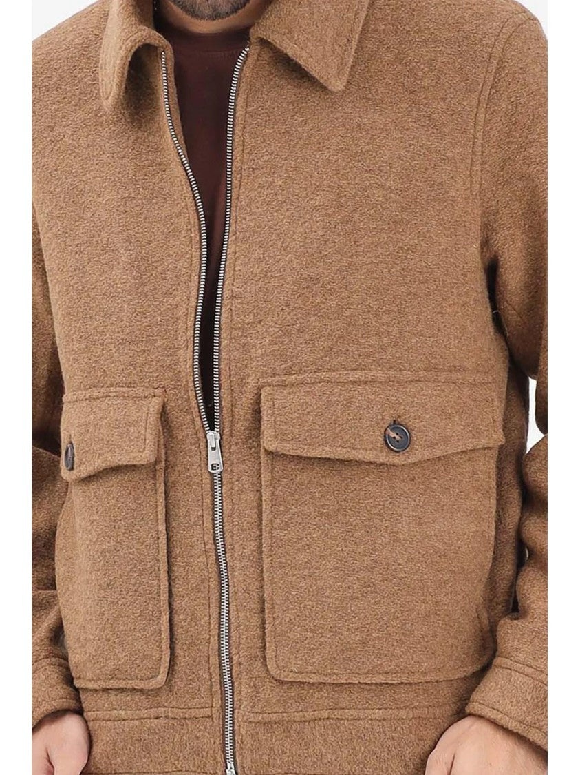 Selected Beige Zip-Up Cloth Recycled Polyester Jacket