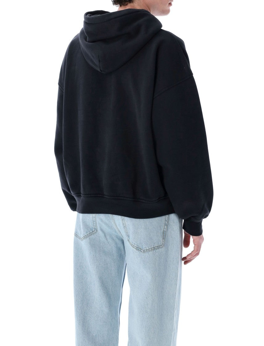 Rhude Cadre Hoodie In Vintage Black With Graphic Print