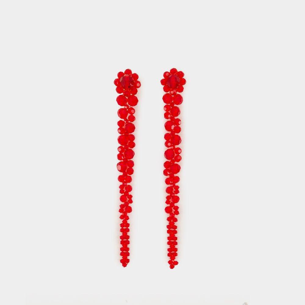 Simone Rocha Drip Earrings - Brass - Red