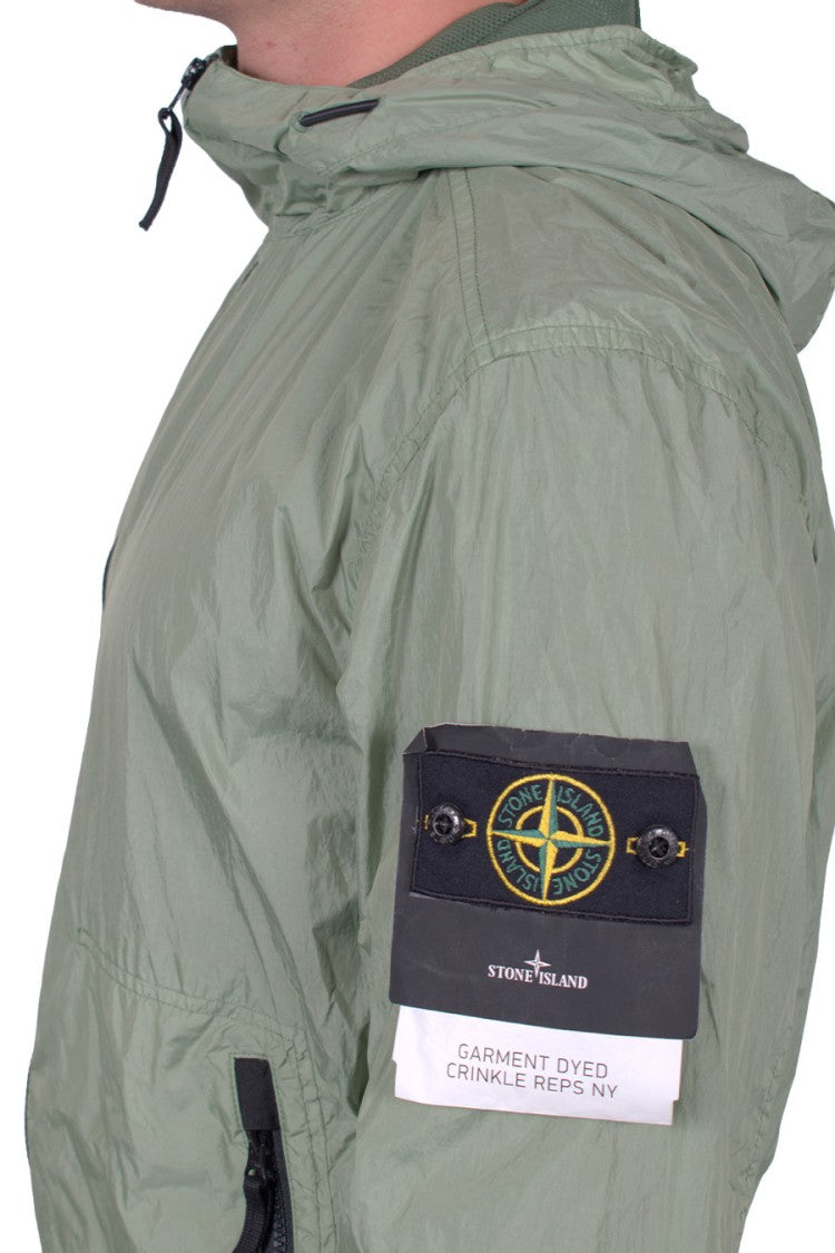 Stone Island Sage Green Hooded Zip Polyamide Jacket