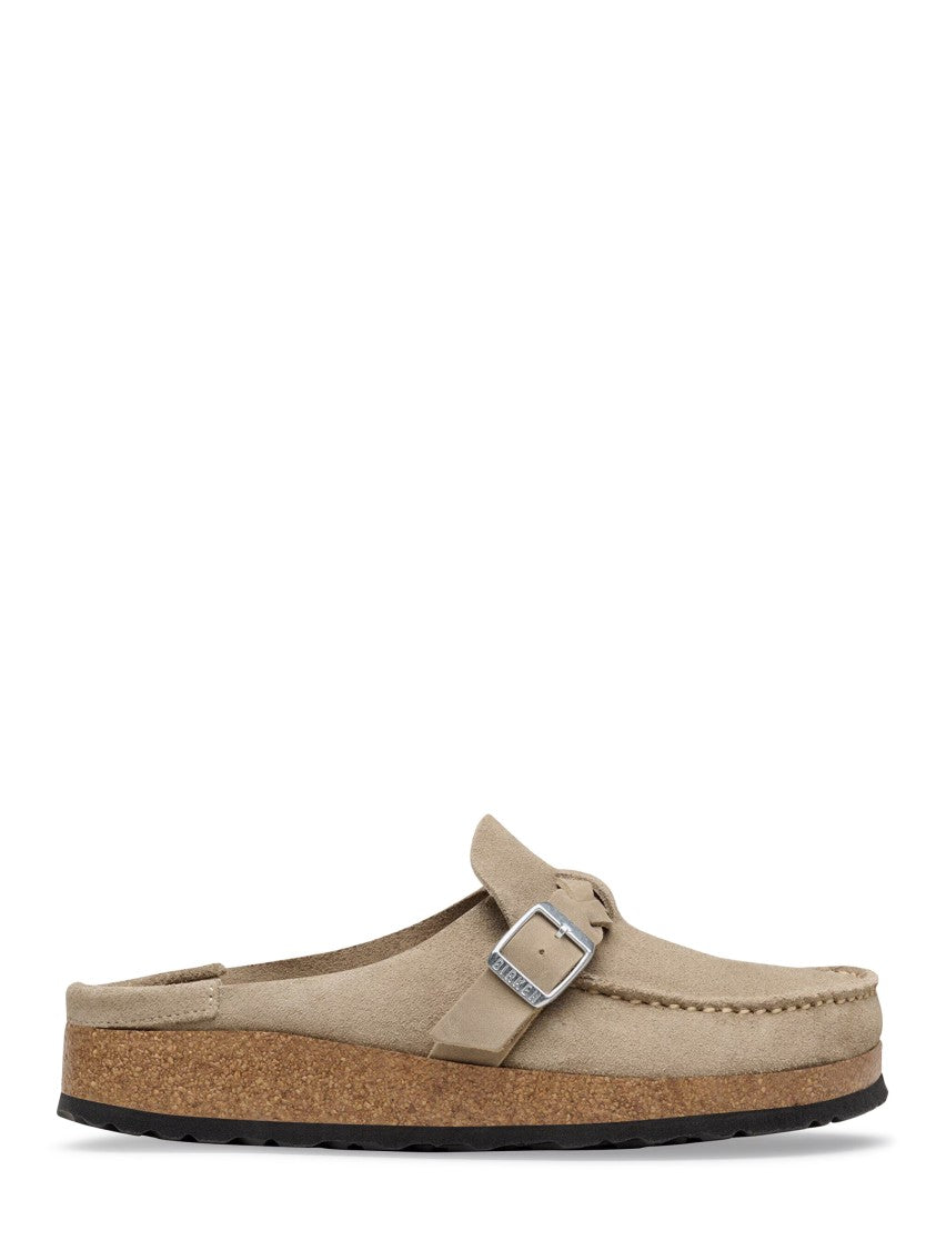 Birkenstock Taupe Buckley Braided Suede Leather Sandals