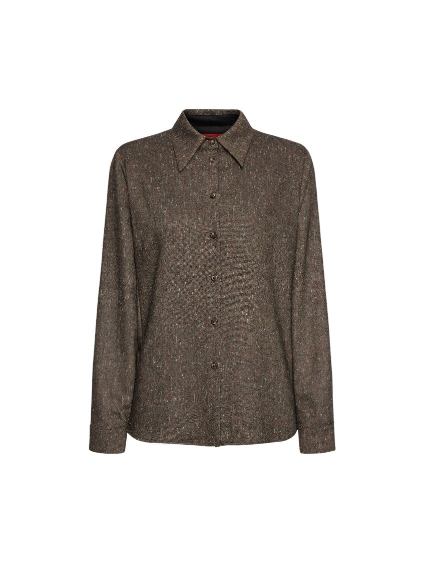 Elena Miro` Wool-Blend Tweed Shirt