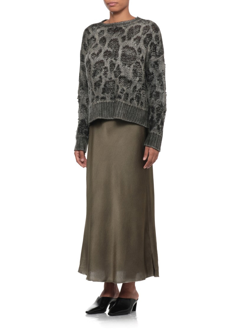 Avant Toi Grey Textured Knit Crewneck Sweater
