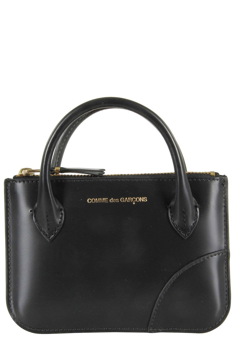 Comme Des Garçons Black Sleek Double-Handle Leather Wallet