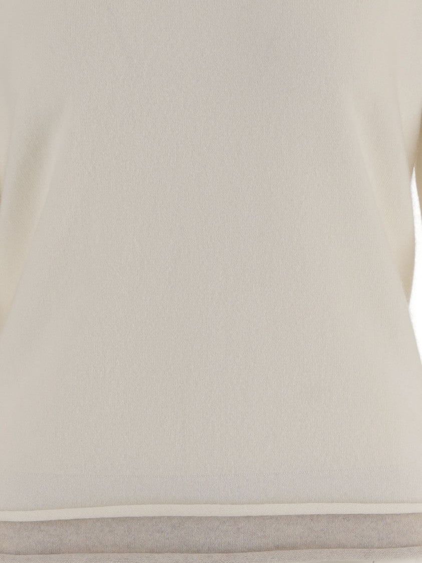 Arch4 Regular Fit Cashmere Sweater With Contrasting Hem