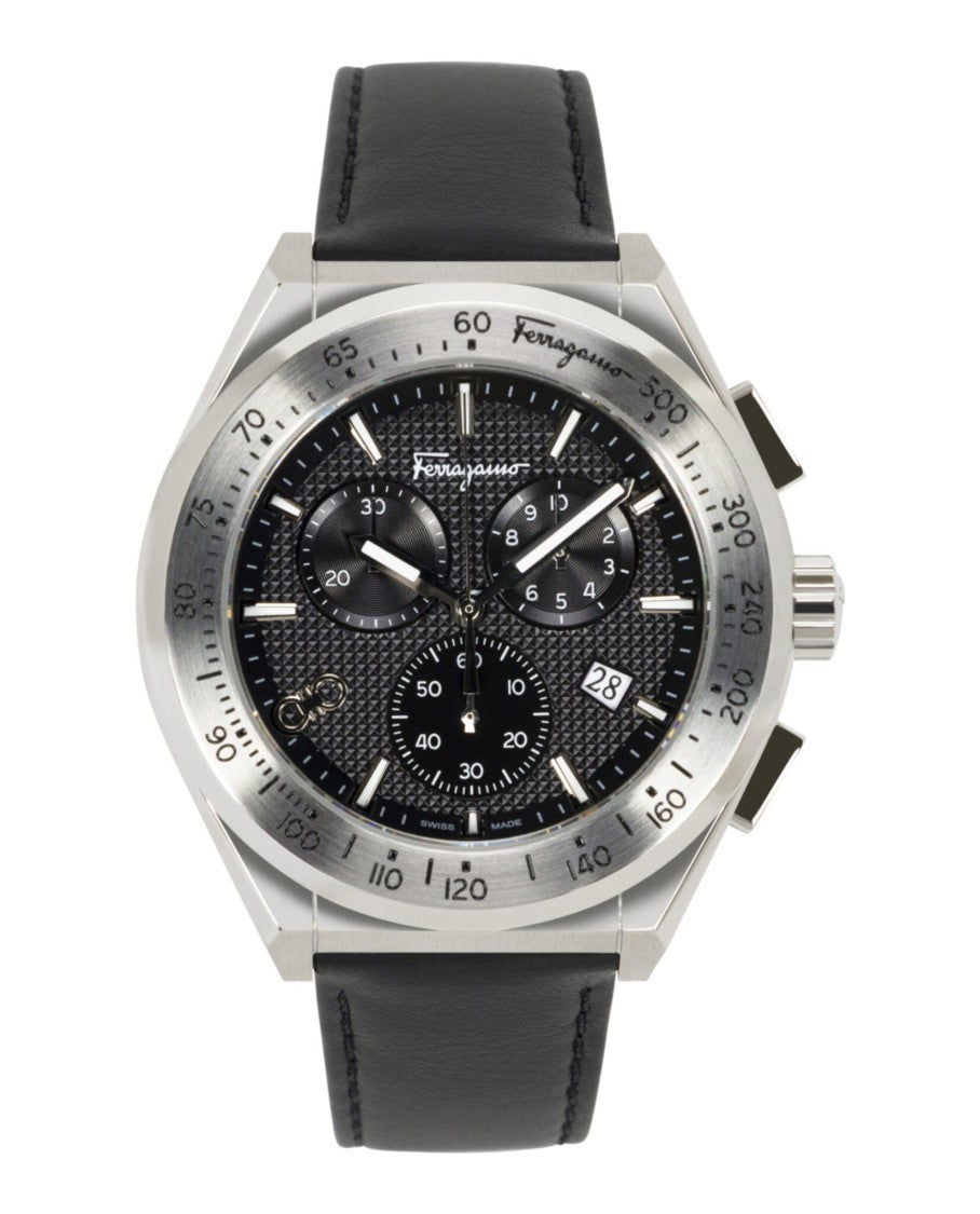 Ferragamo Chrono Sport Leather Watch