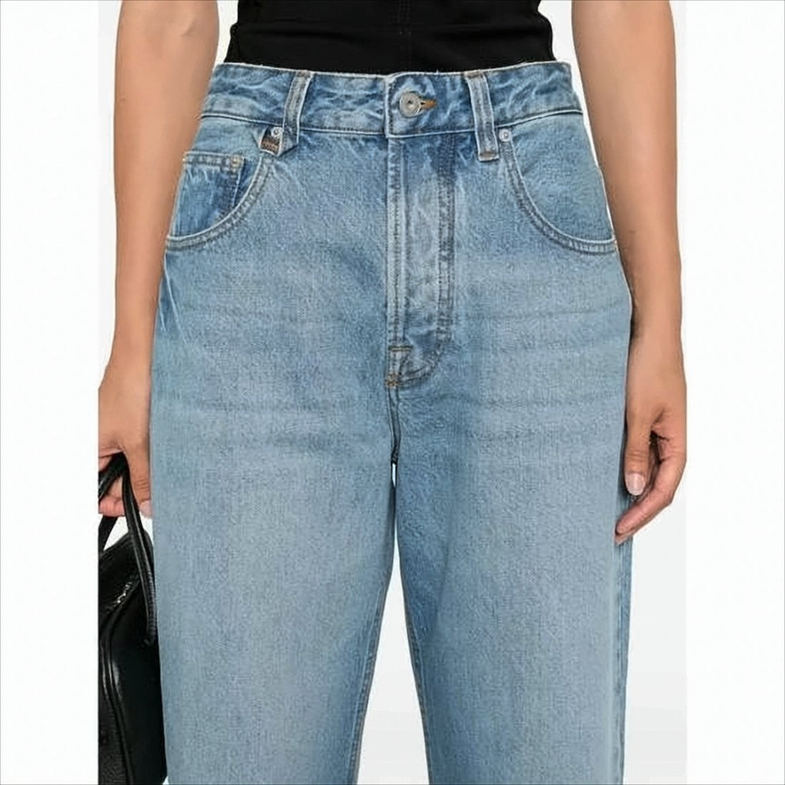 Jacquemus High-Waisted Wide-Leg Denim Pants With Signature Detail