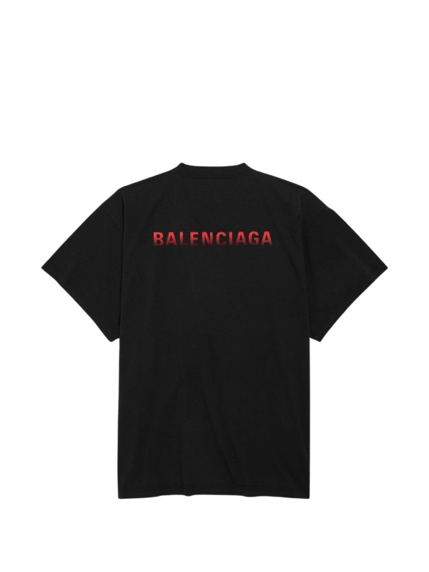 Balenciaga Short-Sleeve Logo Graphic Cotton T-Shirt