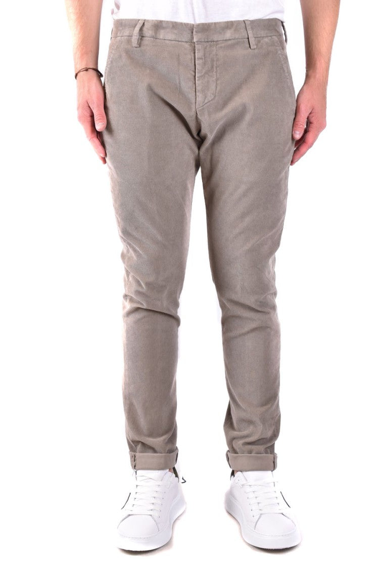 Jacob Cohen Tailored Grey Trousers With Subtle Texture And Rolled Cuffs