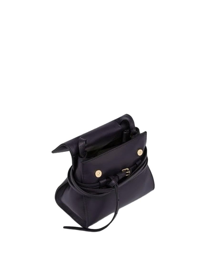 Moschino Structured Black Lambskin Tote Bag