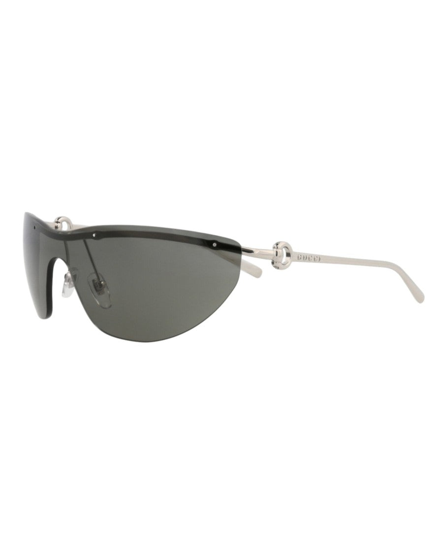 Gucci Shield-Frame Metal Sunglasses