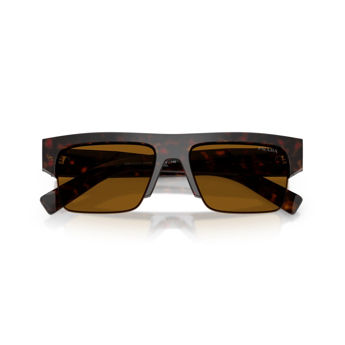 Prada 0Pr D12su Rectangular Tortoiseshell Acetate Sunglasses With Bold Arms