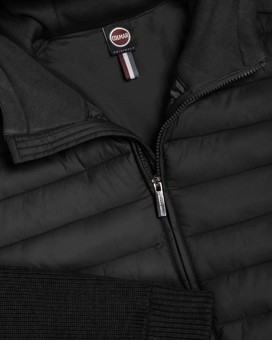 Colmar Originals Black Knit Hooded Jacket With Sleeves