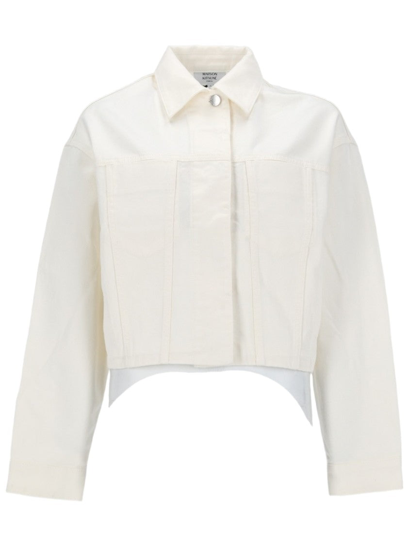 Maison Kitsuné Boxy Fit Cropped Cotton Jacket