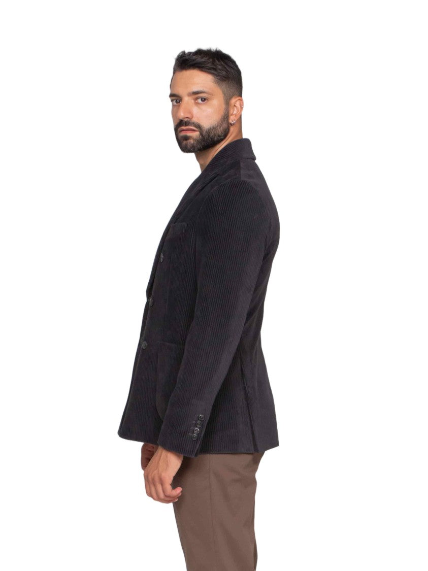 Circolo 1901 Double-Breasted Textured Corduroy Jacket With Wide Lapels