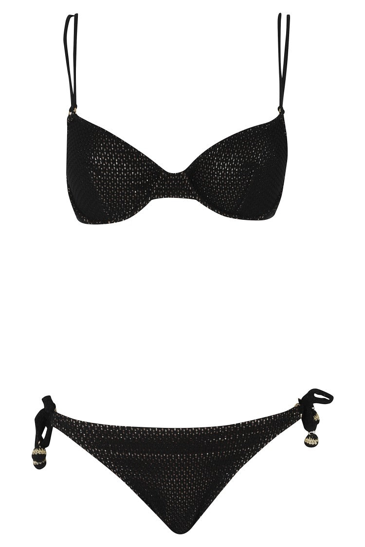 Pin-Up Black Crochet Underwire Brazilian Polyamide Bikini