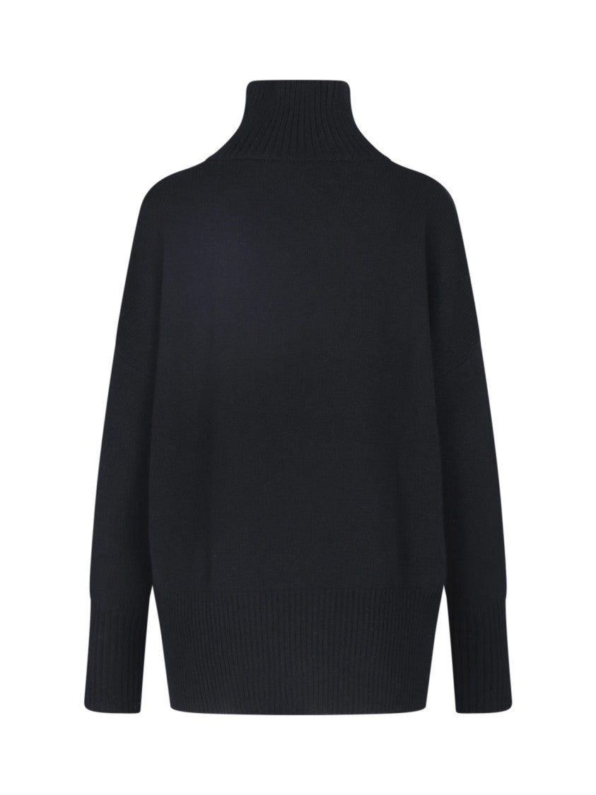 Lisa Yang High Ribbed Turtleneck Boxy Knit Sweater